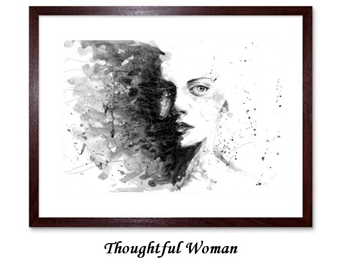 Thoughtful Woman Framed Print